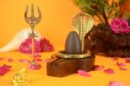 Original Narmadeshwar Shivling | 2 inch Narmadeshwar Shivling inch Plate jaladhari with trishul, nandi and Vasukhi - 02